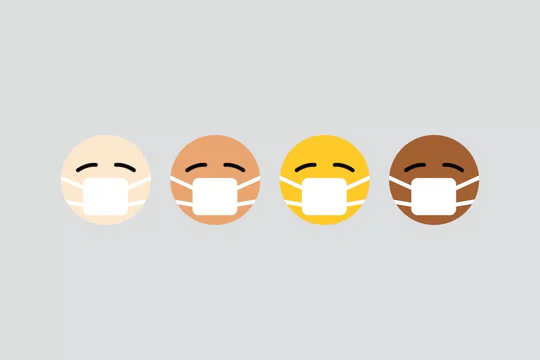 Illustration of emojis with surgical masks