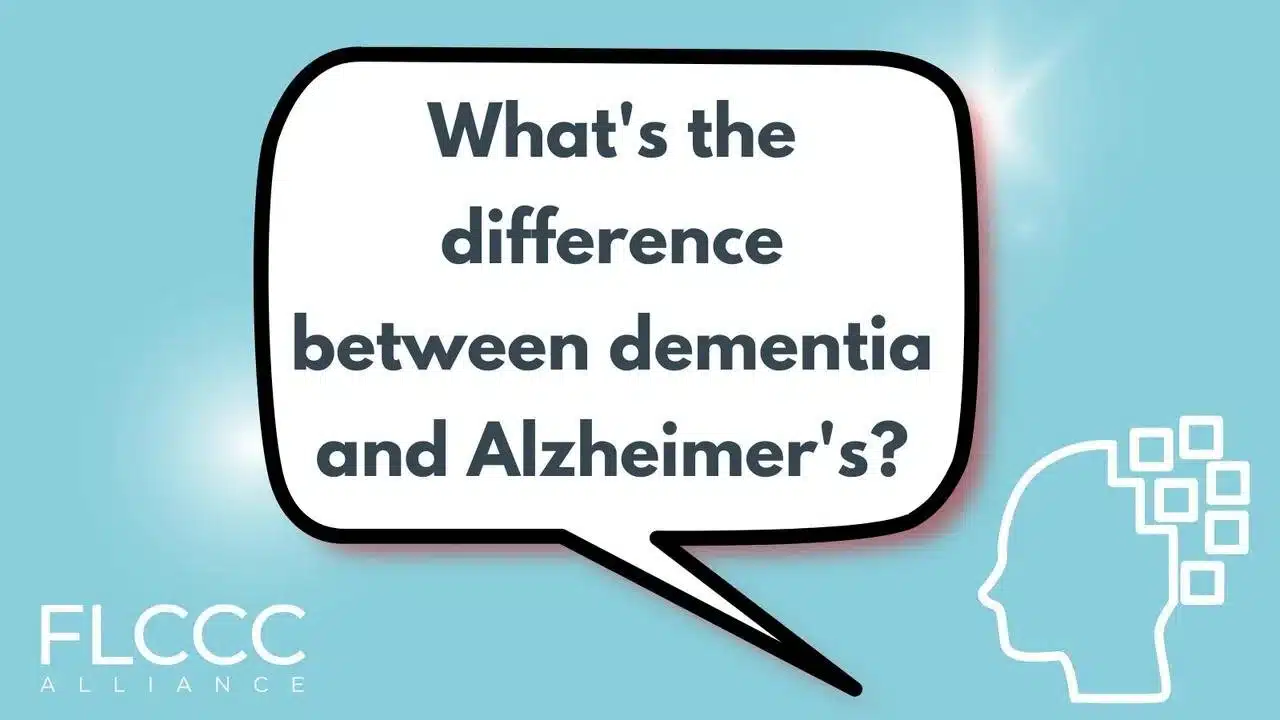 Thumbnail with text, "What's the difference between dementia and Alzheimer's?"