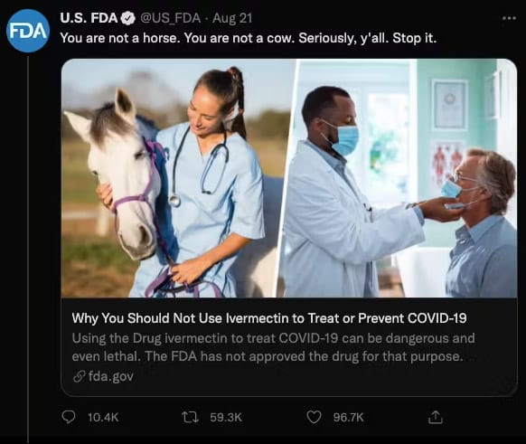 FDA you are not a horse